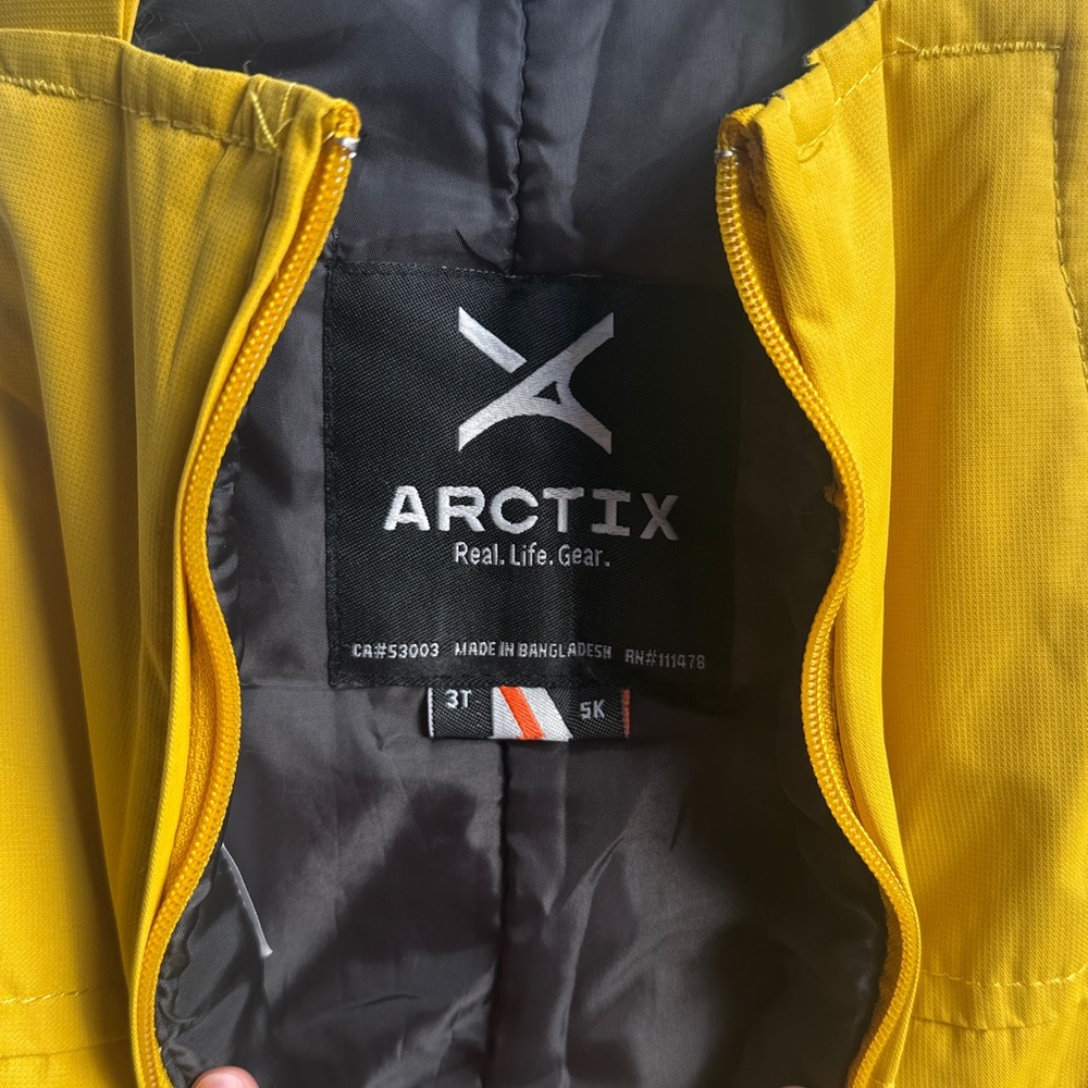 Mixed Set - The Children’s Place Jacket and Arctix Snow Bib, 3T Bright Yellow - Picture 8 of 10
